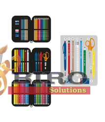 Penar școlar Milan "Tandem" cu 3 compartimente, echipat